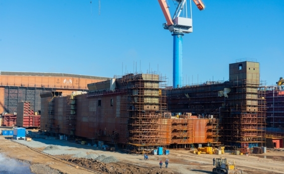 Севмаш завершил формирование двух подблоков средней части плавдока “Сухона” Севмаш завершил формирование двух подблоков средней части плавдока “Сухона”